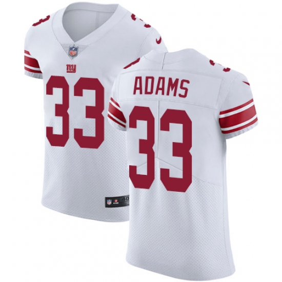 Men's Nike New York Giants 33 Andrew Adams White Vapor Untouchable Elite Player NFL Jersey