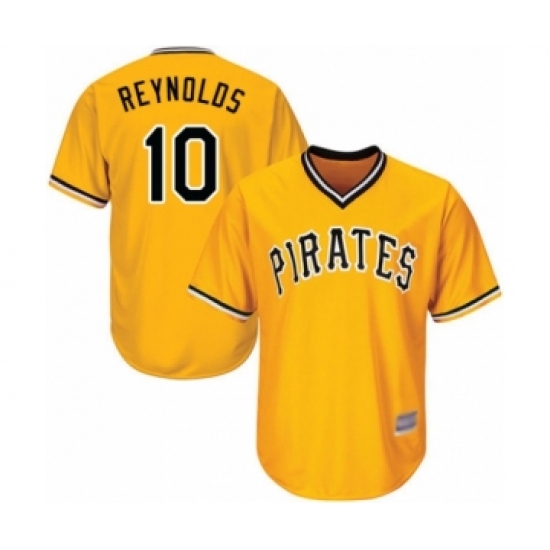 Youth Pittsburgh Pirates 10 Bryan Reynolds Authentic Gold Alternate Cool Base Baseball Player Jersey