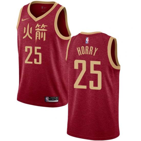 Men's Nike Houston Rockets 25 Robert Horry Swingman Red NBA Jersey - 2018 19 City Edition