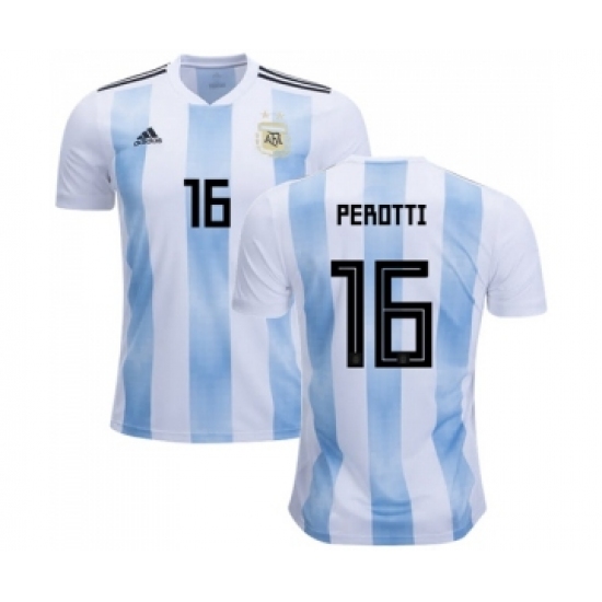 Argentina 16 Perotti Home Soccer Country Jersey