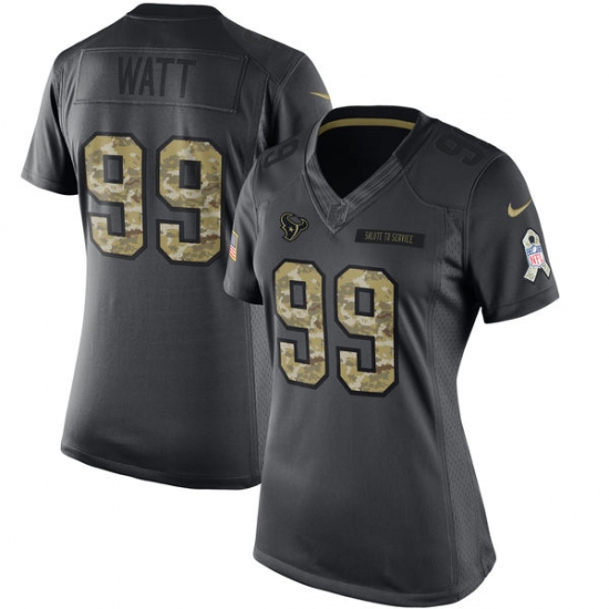 Women's Nike Houston Texans 99 J.J. Watt Limited Black 2016 Salute to Service NFL Jersey