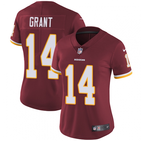 Women's Nike Washington Redskins 14 Ryan Grant Burgundy Red Team Color Vapor Untouchable Limited Player NFL Jersey