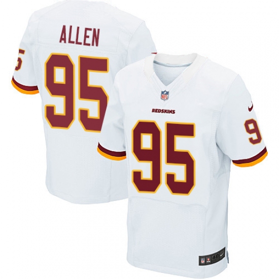 Men's Nike Washington Redskins 95 Jonathan Allen Elite White NFL Jersey