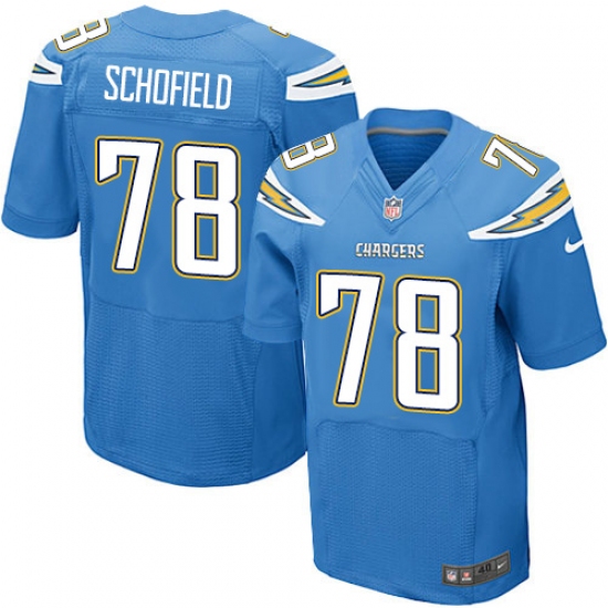 Men's Nike Los Angeles Chargers 78 Michael Schofield Elite Electric Blue Alternate NFL Jersey