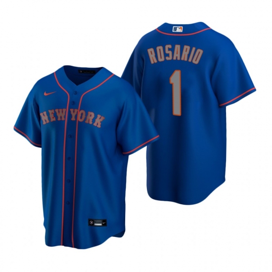 Men's Nike New York Mets 1 Amed Rosario Royal Alternate Road Stitched Baseball Jersey