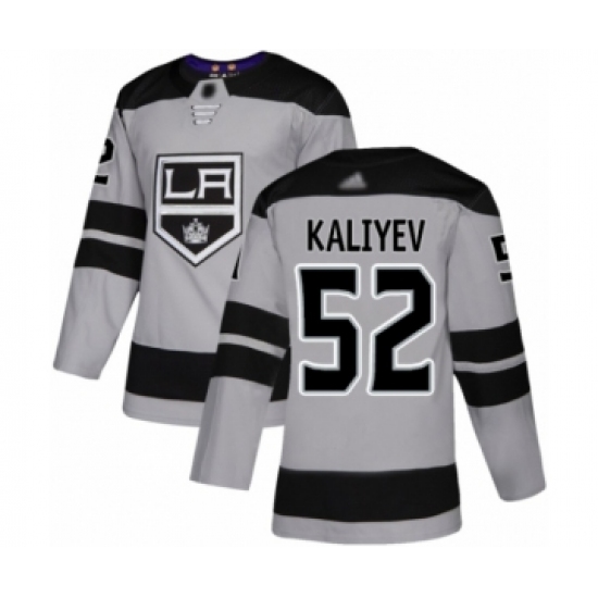 Youth Los Angeles Kings 52 Arthur Kaliyev Authentic Gray Alternate Hockey Jersey