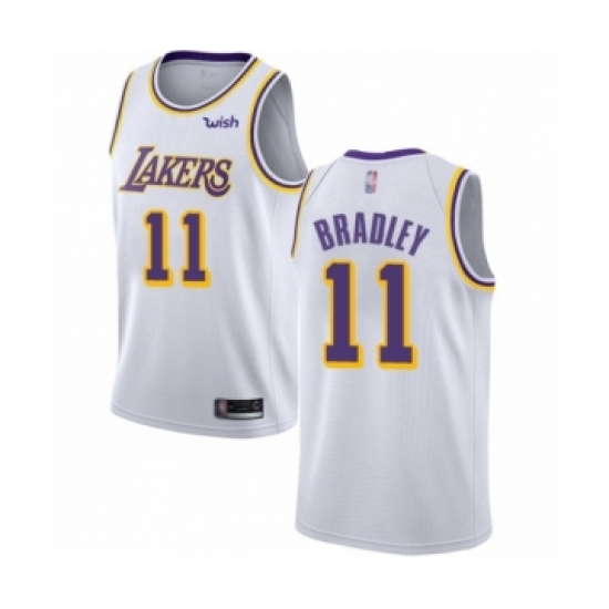 Men's Los Angeles Lakers 11 Avery Bradley Authentic White Basketball Jersey - Association Edition