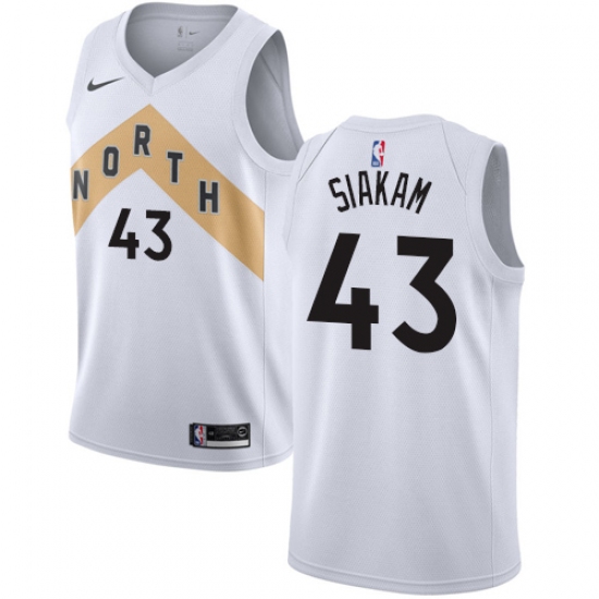 Youth Nike Toronto Raptors 43 Pascal Siakam Swingman White NBA Jersey - City Edition