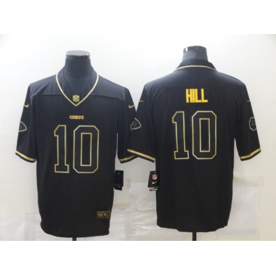 Men's Kansas City Chiefs 10 Tyreek Hill Olive Gold Nike 2020 Salute To Service Limited Jersey