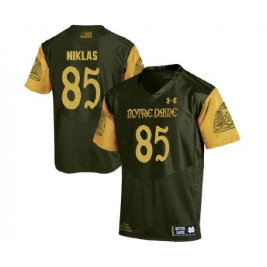 Notre Dame Fighting Irish 85 Troy Niklas Olive Green College Football Jersey