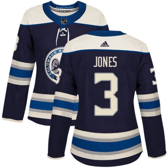 Women's Adidas Columbus Blue Jackets 3 Seth Jones Authentic Navy Blue Alternate NHL Jersey