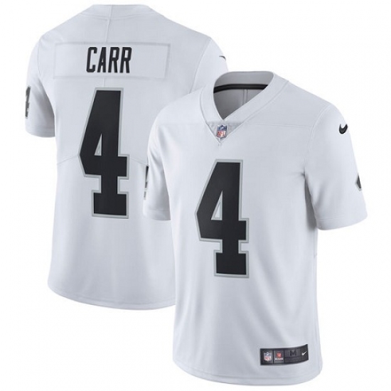 Youth Nike Oakland Raiders 4 Derek Carr White Vapor Untouchable Limited Player NFL Jersey