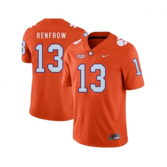 Clemson Tigers 13 Hunter Renfrow Orange Nike College Football Jersey