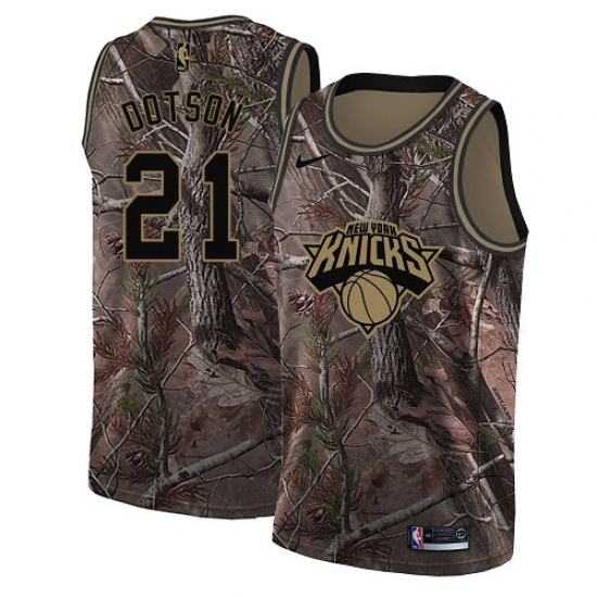 Women's Nike New York Knicks 21 Damyean Dotson Swingman Camo Realtree Collection NBA Jersey