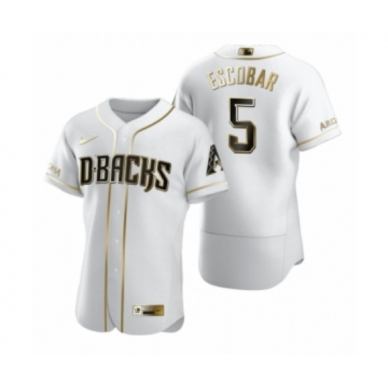 Men's Arizona Diamondbacks 5 Eduardo Escobar Nike White Authentic Golden Edition Jersey