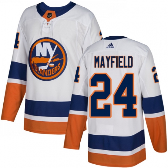 Men's Adidas New York Islanders 24 Scott Mayfield Authentic White Away NHL Jersey