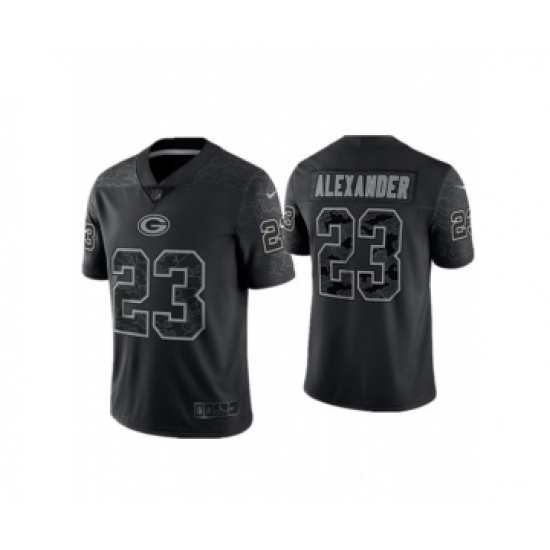 Men's Green Bay Packers 23 Jaire Alexander Black Reflective Limited Stitched Football Jersey