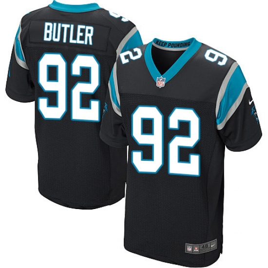 Men's Nike Carolina Panthers 92 Vernon Butler Elite Black Team Color NFL Jersey