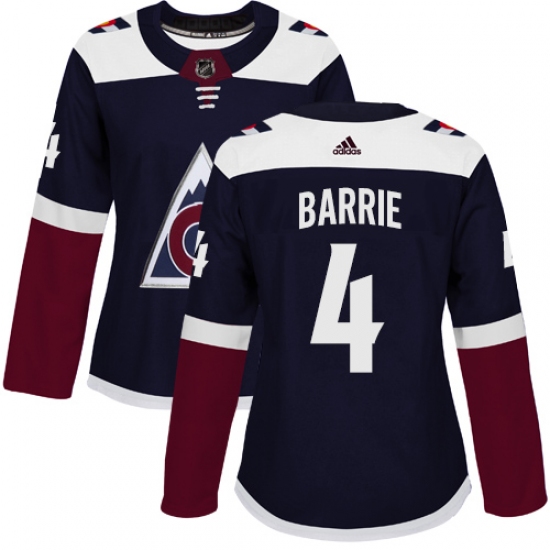 Women's Adidas Colorado Avalanche 4 Tyson Barrie Authentic Navy Blue Alternate NHL Jersey