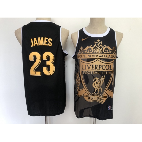 Men's Los Angeles Lakers 23 LeBron James Black Gold Swingman Camo Collection Jersey