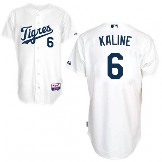 Men's Majestic Detroit Tigers 6 Al Kaline Replica White "Los Tigres" MLB Jersey