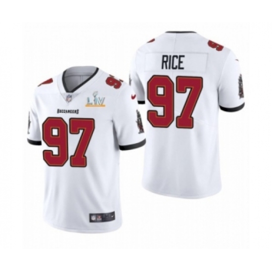 Youth Tampa Bay Buccaneers 97 Simeon Rice White 2021 Super Bowl LV Jersey