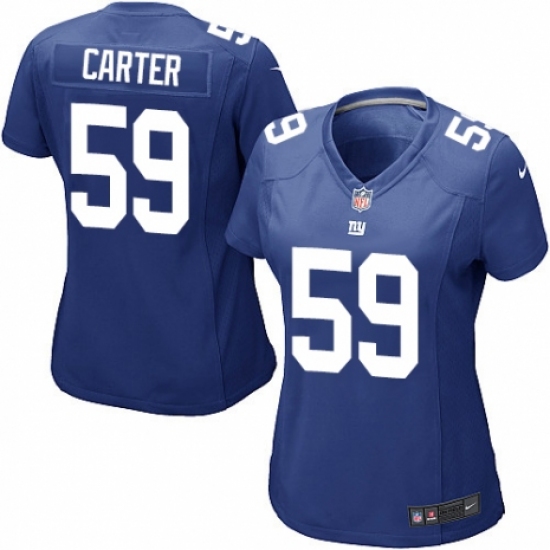 Women's Nike New York Giants 59 Lorenzo Carter Game Royal Blue Team Color NFL Jersey