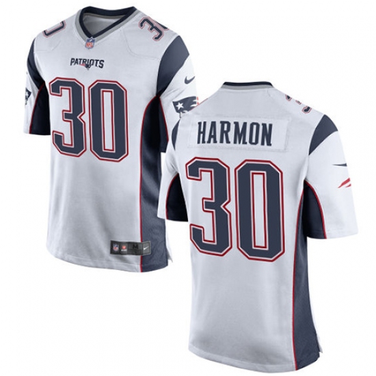 Men's Nike New England Patriots 30 Duron Harmon Game White NFL Jersey