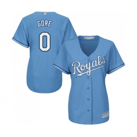 Women's Kansas City Royals 0 Terrance Gore Replica Light Blue Alternate 1 Cool Base Baseball Jersey