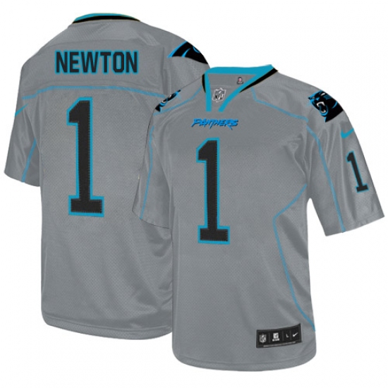 Men's Nike Carolina Panthers 1 Cam Newton Elite Lights Out Grey NFL Jersey