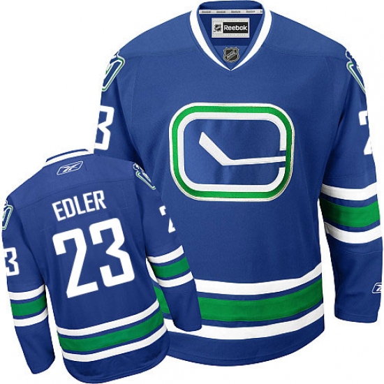 Women's Reebok Vancouver Canucks 23 Alexander Edler Authentic Royal Blue Third NHL Jersey