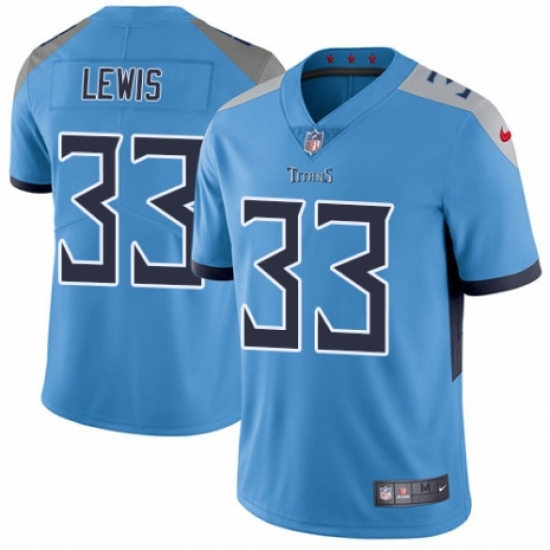 Men's Nike Tennessee Titans 33 Dion Lewis Light Blue Alternate Vapor Untouchable Limited Player NFL Jersey