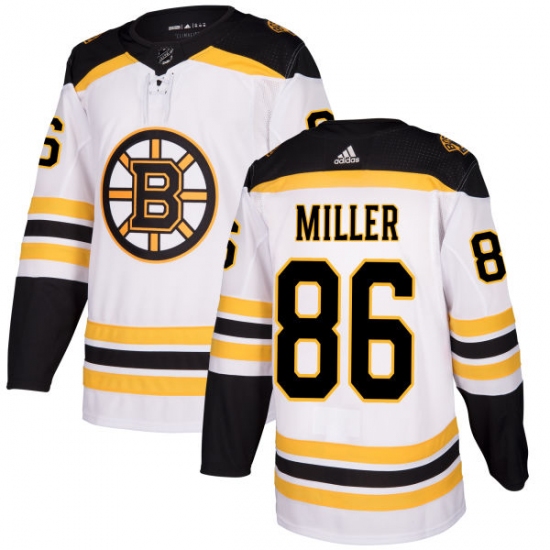 Women's Adidas Boston Bruins 86 Kevan Miller Authentic White Away NHL Jersey