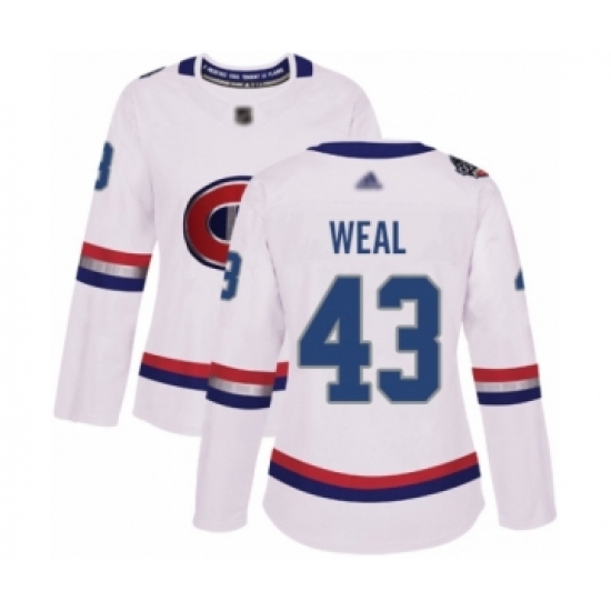 Women's Montreal Canadiens 43 Jordan Weal Authentic White 2017 100 Classic Hockey Jersey