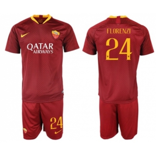 Roma 24 Florenzi Red Home Soccer Club Jersey