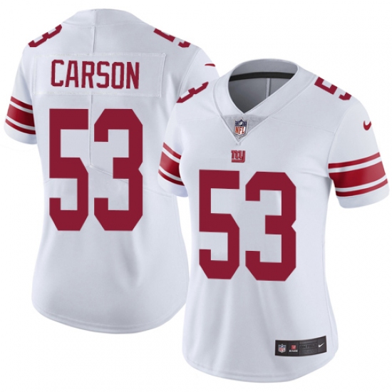 Women's Nike New York Giants 53 Harry Carson Elite White NFL Jersey