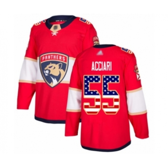 Men's Florida Panthers 55 Noel Acciari Authentic Red USA Flag Fashion Hockey Jersey