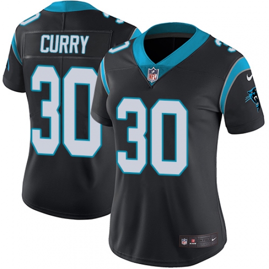 Women's Nike Carolina Panthers 30 Stephen Curry Black Team Color Vapor Untouchable Limited Player NFL Jersey