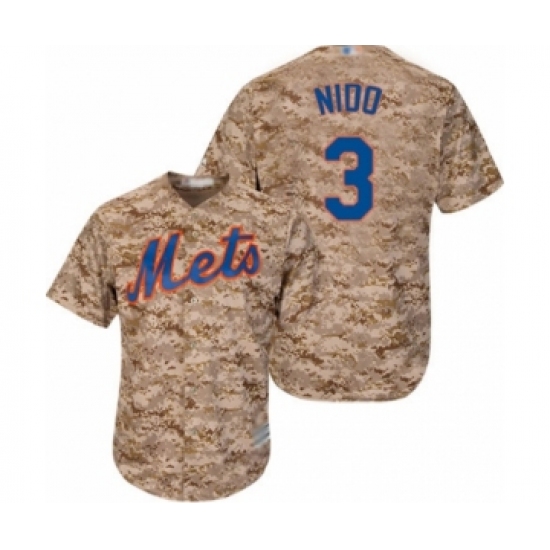 Women's New York Mets 3 Tomas Nido Authentic Camo Alternate Cool Base Baseball Player Jersey