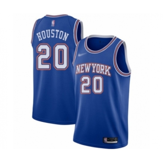 Women's New York Knicks 20 Allan Houston Authentic Blue Basketball Jersey - Statement Edition