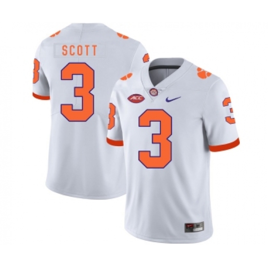 Clemson Tigers 3 Artavis Scott White Nike College Football Jersey