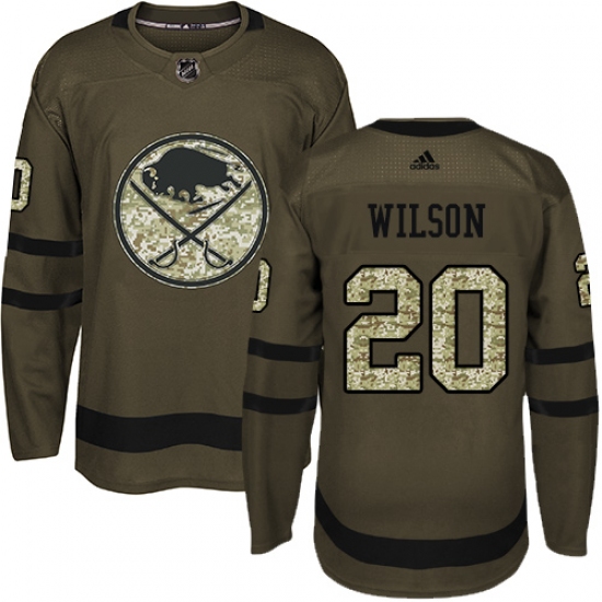 Youth Adidas Buffalo Sabres 20 Scott Wilson Authentic Green Salute to Service NHL Jersey