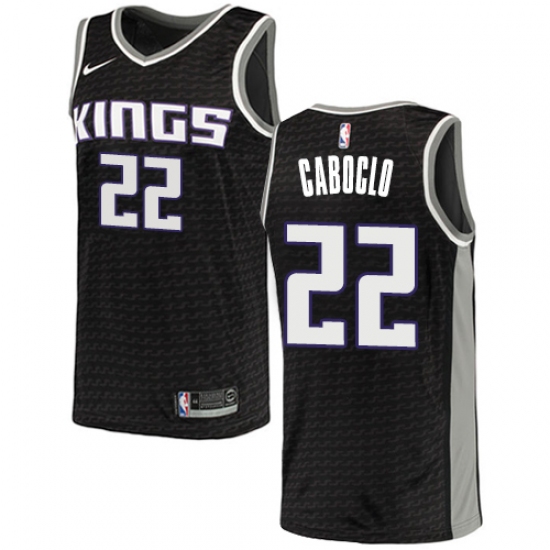 Men's Nike Sacramento Kings 22 Bruno Caboclo Authentic Black NBA Jersey Statement Edition