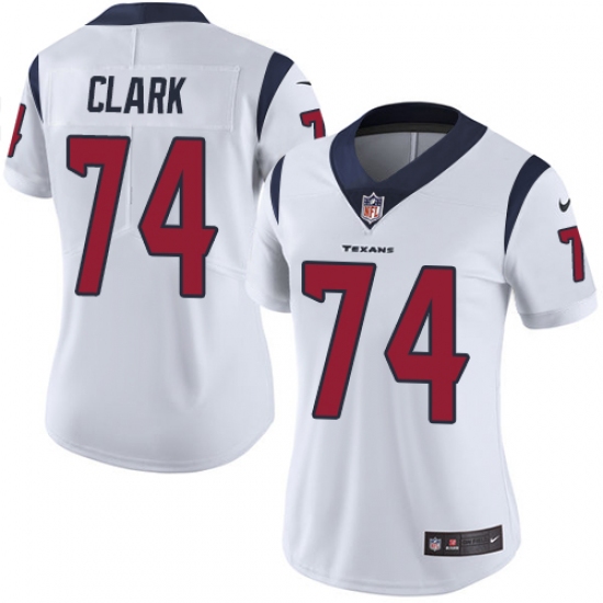 Women's Nike Houston Texans 74 Chris Clark Elite White NFL Jersey