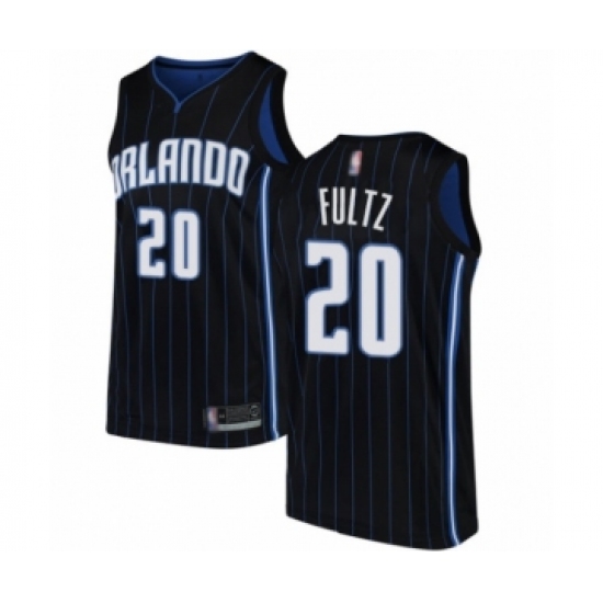 Men's Orlando Magic 20 Markelle Fultz Authentic Black Basketball Jersey Statement Edition