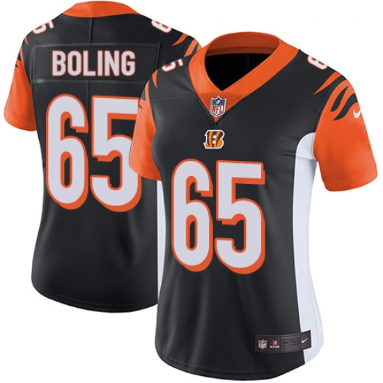 Women's Nike Cincinnati Bengals 65 Clint Boling Vapor Untouchable Limited Black Team Color NFL Jersey