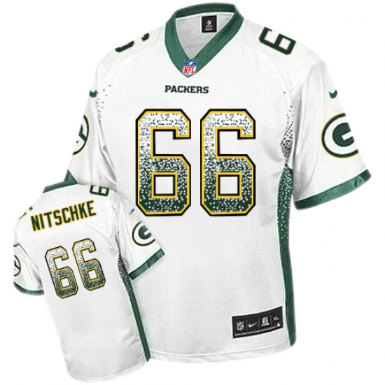 Men's Nike Green Bay Packers 66 Ray Nitschke Elite White Drift Fashion NFL Jersey