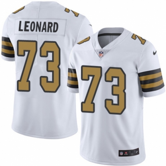 Men's Nike New Orleans Saints 73 Rick Leonard Limited White Rush Vapor Untouchable NFL Jersey