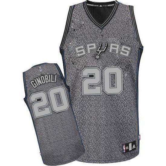 Men's Adidas San Antonio Spurs 20 Manu Ginobili Authentic Grey Static Fashion NBA Jersey