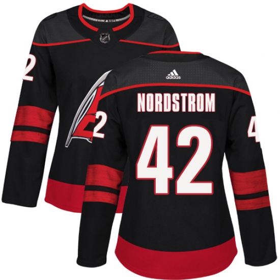 Women's Adidas Carolina Hurricanes 42 Joakim Nordstrom Authentic Black Alternate NHL Jersey